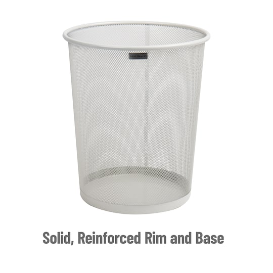 Mind Reader 2 Piece Garbage Round Metal Mesh Waste Basket Recycling Bin